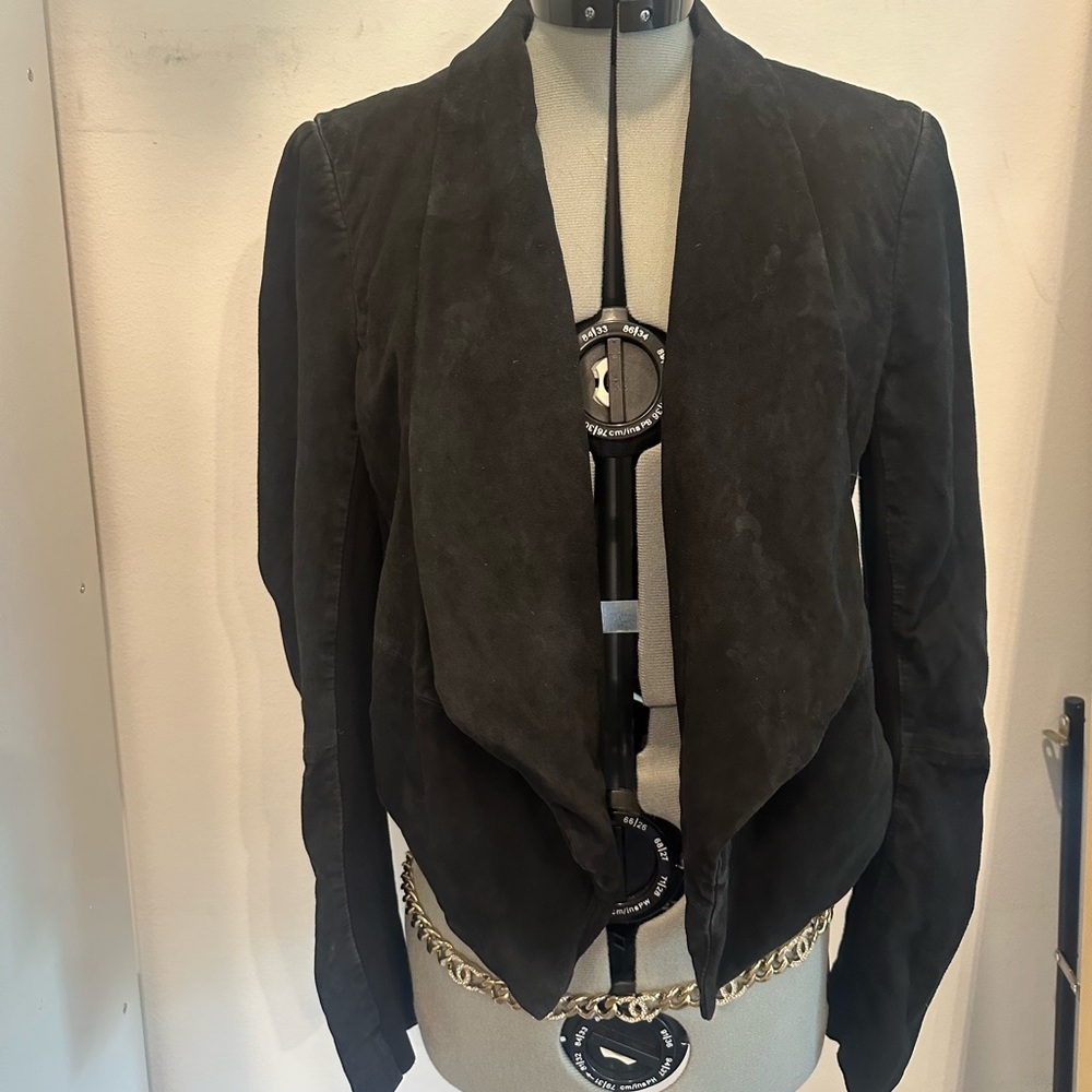 Suede Shawl Jacket